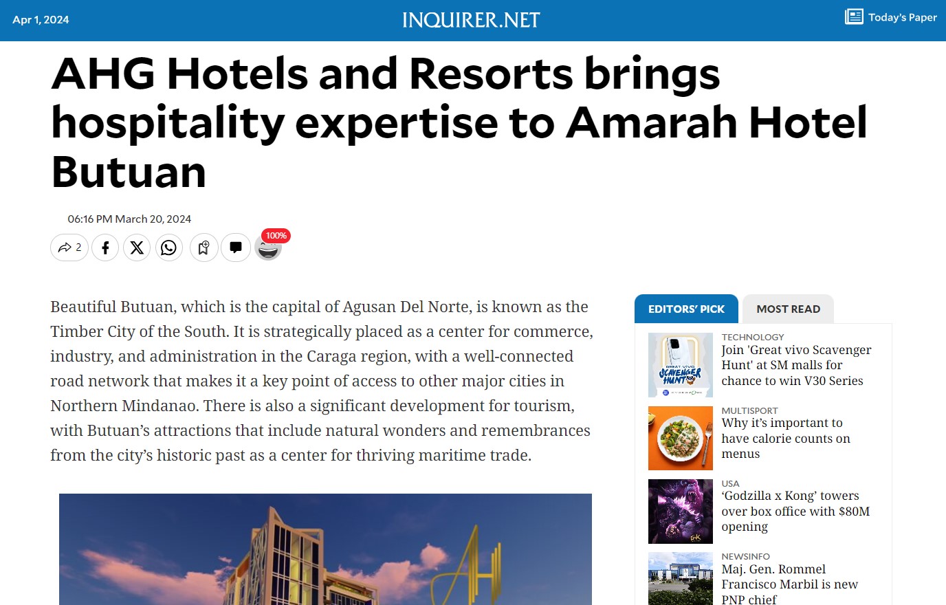 AHG Hotels and Resorts brings hospitality expertise to Amarah Hotel Butuan