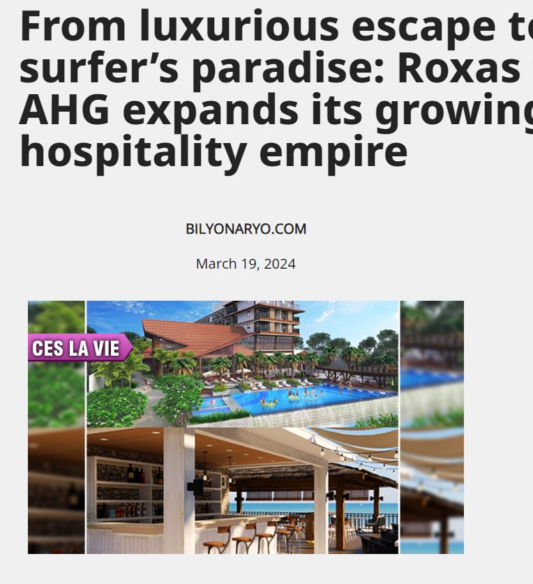 Roxas family’s AHG expands its growing hospitality empire